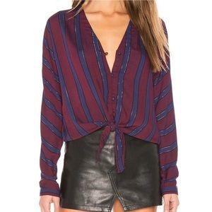 Rails Sloane Janeiro Stripe Waist Tie Blouse